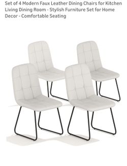Set of 4 Modern Faux Leather Dining Chairs for Kitchen Living Dining Room - Stylish Furniture Set for Home Decor - Comfortable Seating

New conditiom