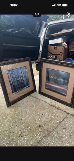 2 framed picture lithograph large