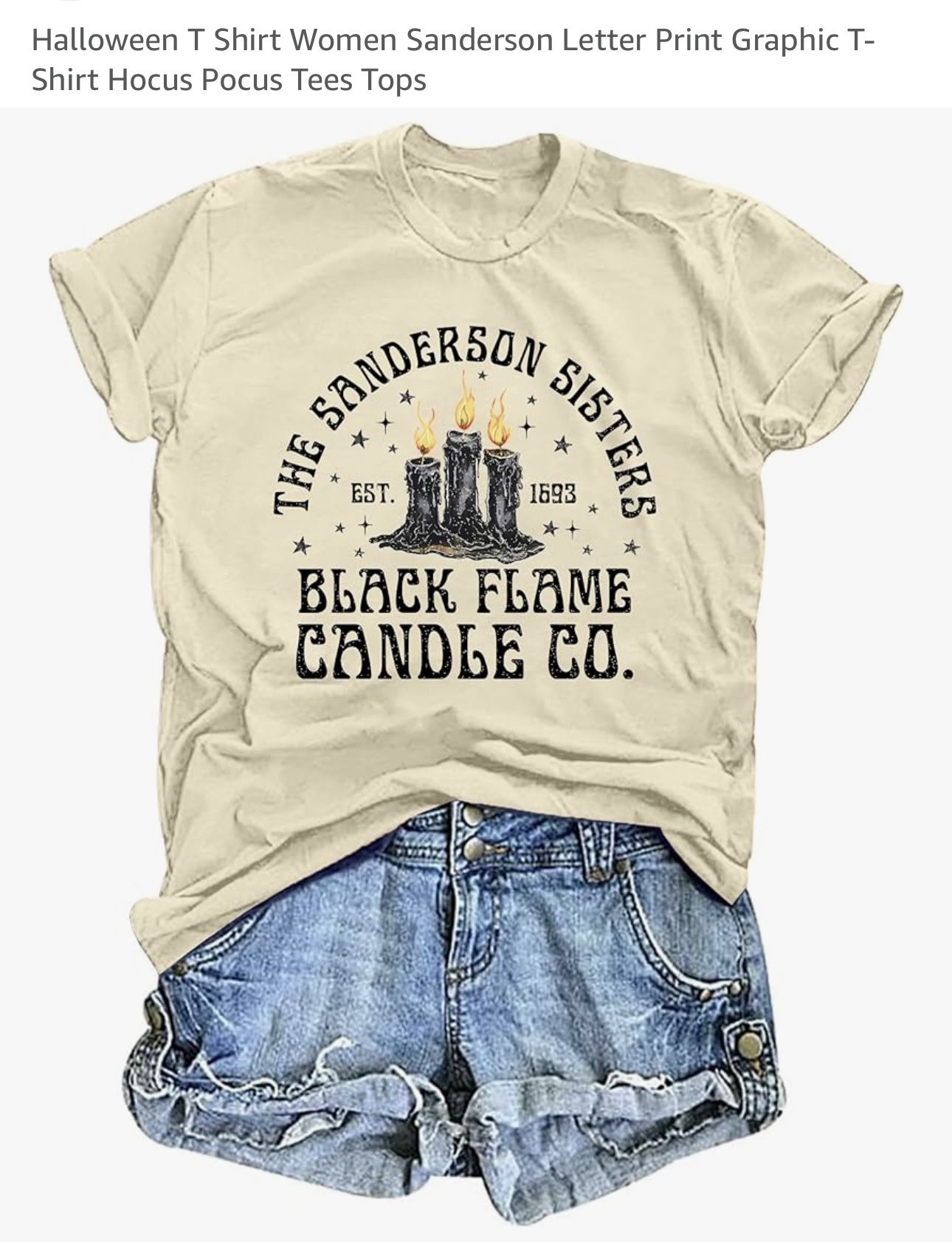 Halloween T Shirt Sanderson Letter Print