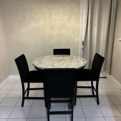 Dining Table And 4 Chairs (Bar Height)