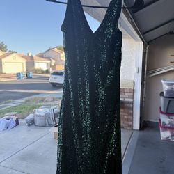 Emerald green sparkly dress