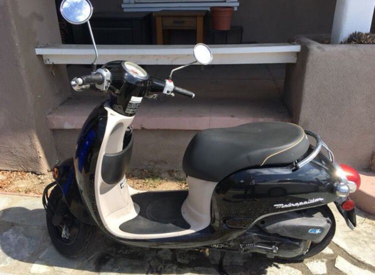 Black Honda Moped