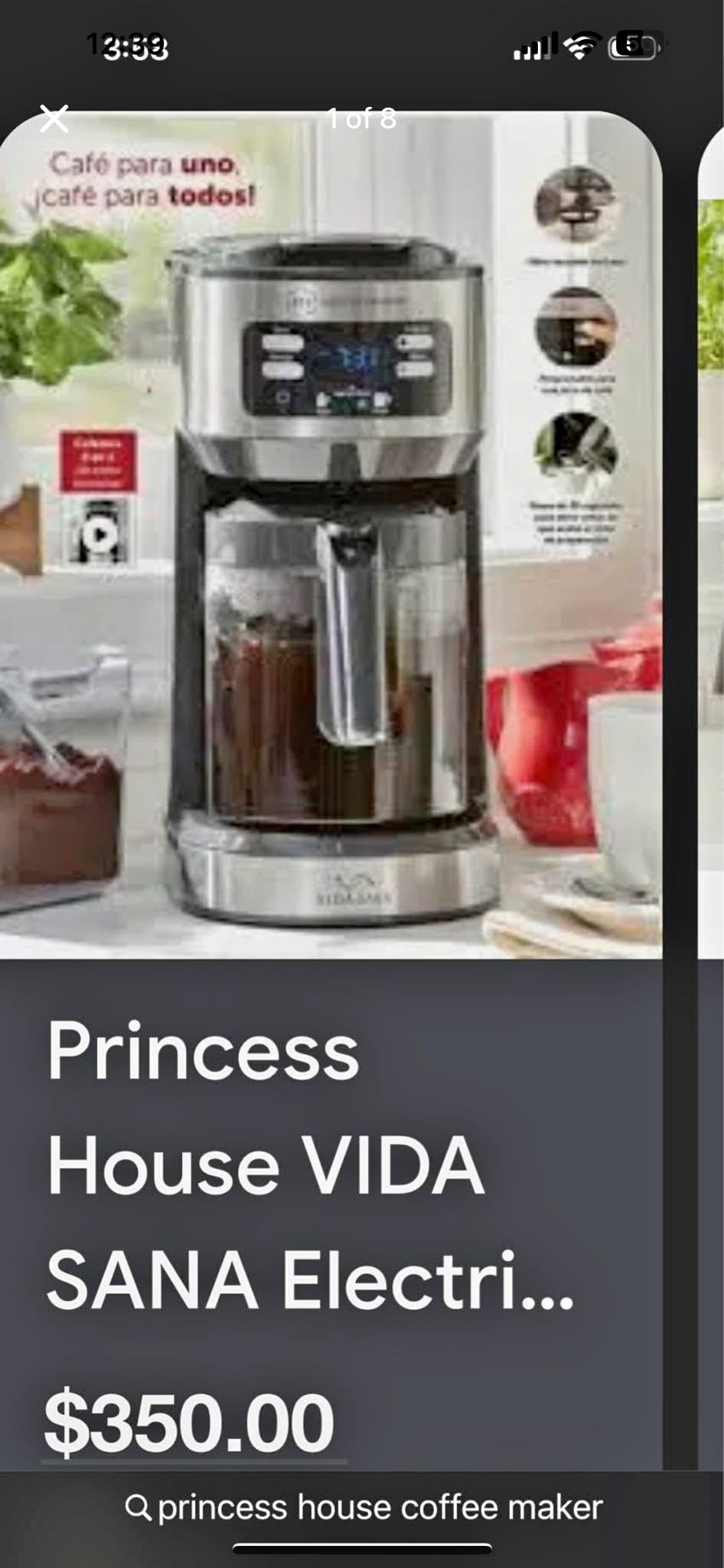 Princess House Coffee Marker Vida Sana