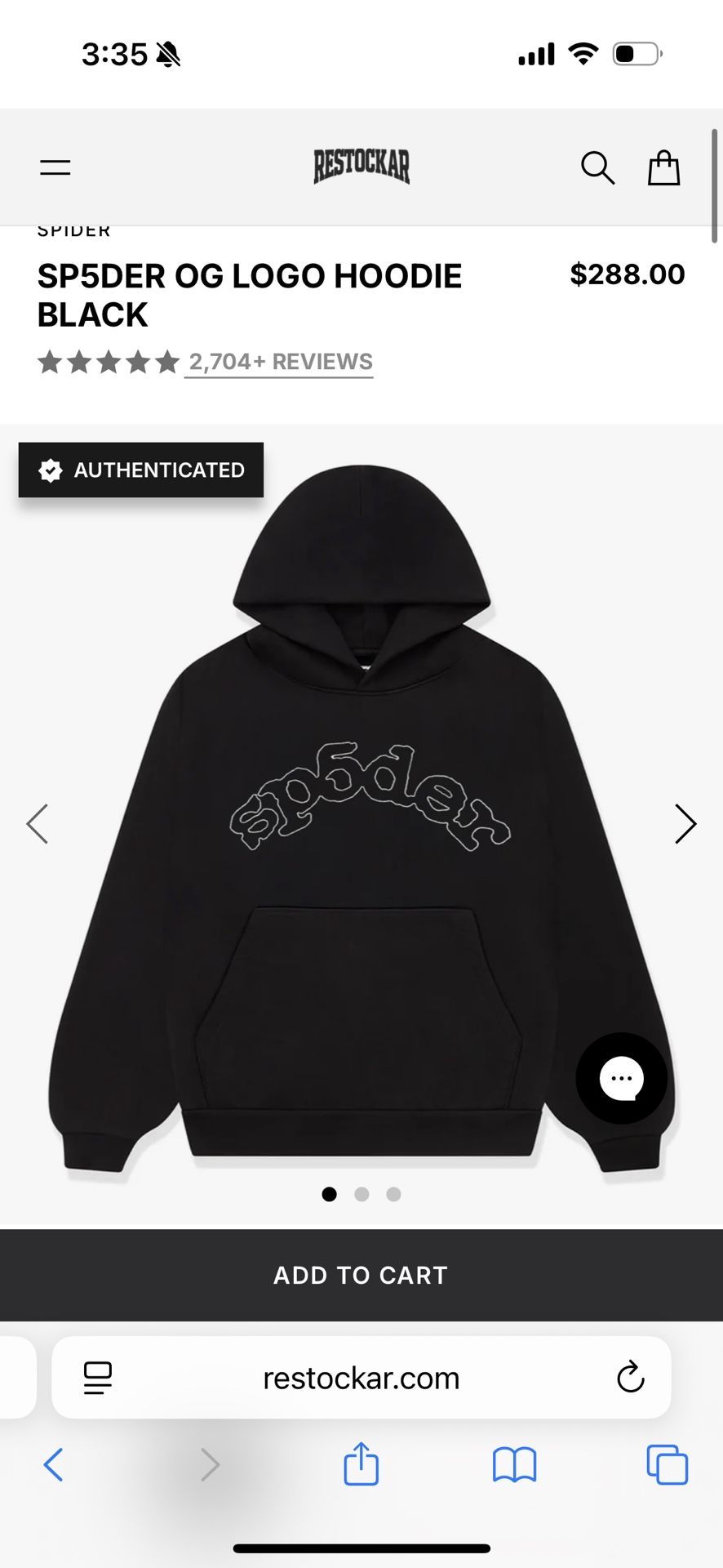 SP5DER OG LOGO HOODIE BLACK