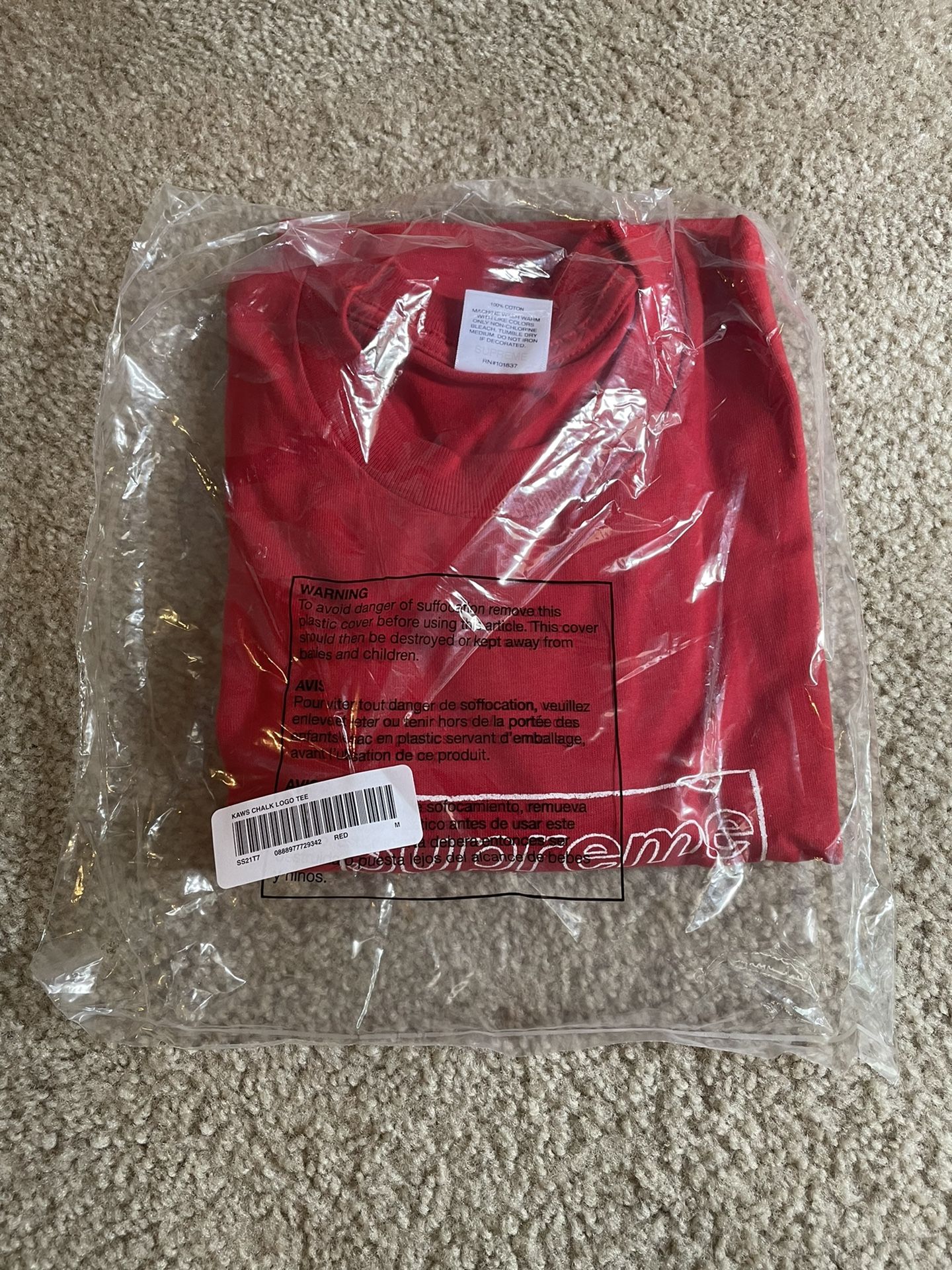 Supreme Kaws Chalk Box Logo Tee Size M