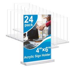 Acrylic Sign Holder 4x6 Inches 24 Pack - New 
