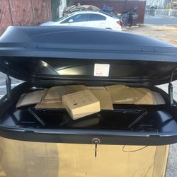 Universal Black Roof Cargo Carrier Travel Storage Box with Lock Fits model w/ Roof Rails Only