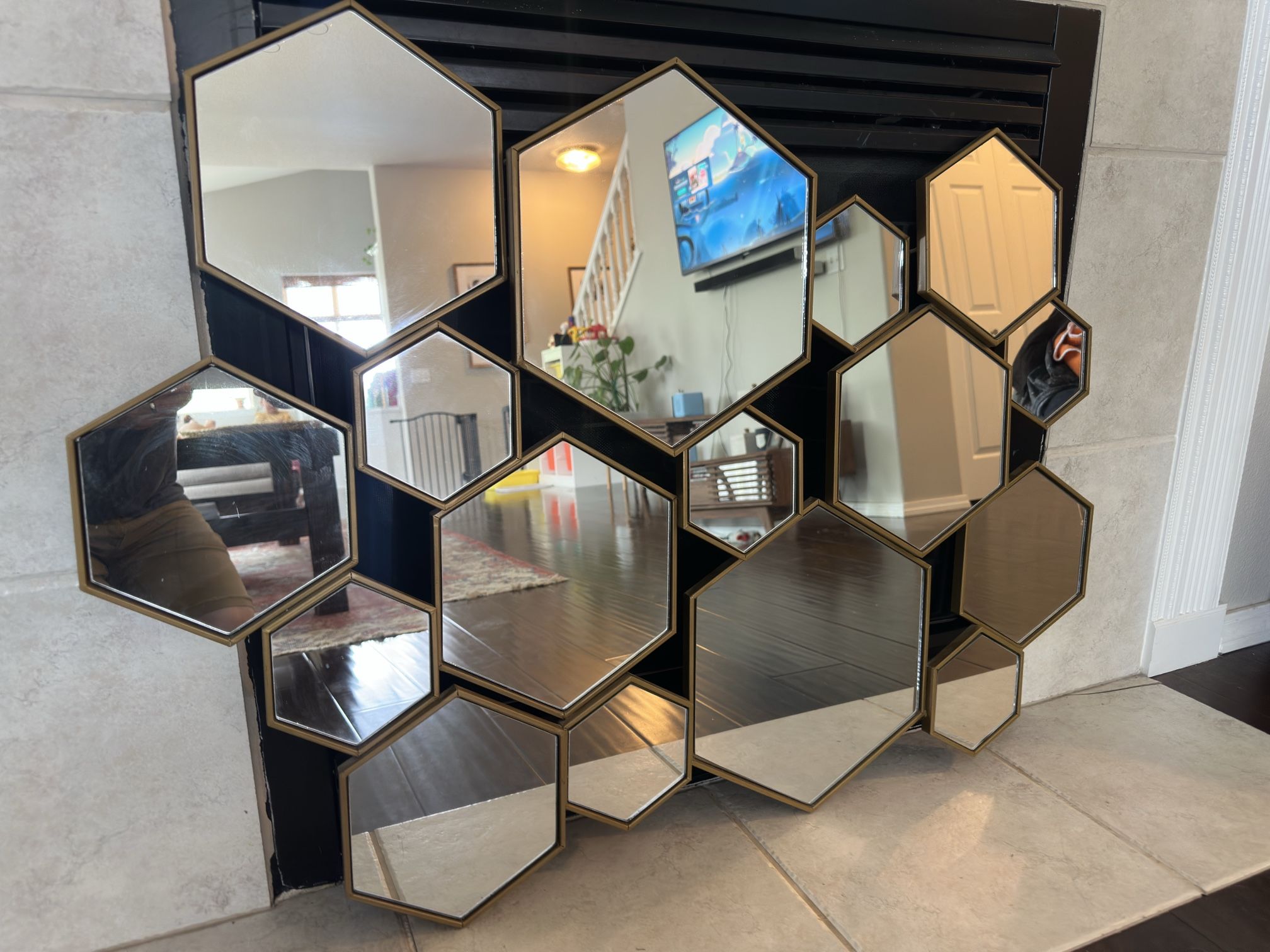 Hexagon Wall Mirror - Modern Geometric Design for Sale in Portland, OR
