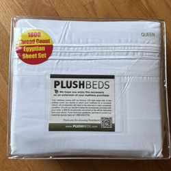 Egyptian Bed Sheet Set 1800 thread count, Queen,  white