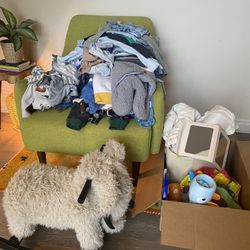 Baby Clothes, Shoes, Bibs, Rocking Elephant, And More