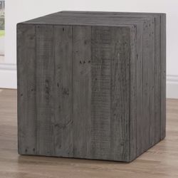 Colson 19 in. Charcoal Gray Square Wood End Table