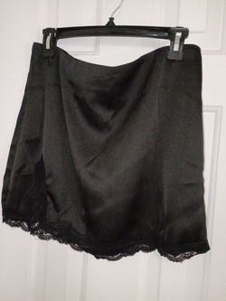 Short Silk Skirt w/Thigh Slit