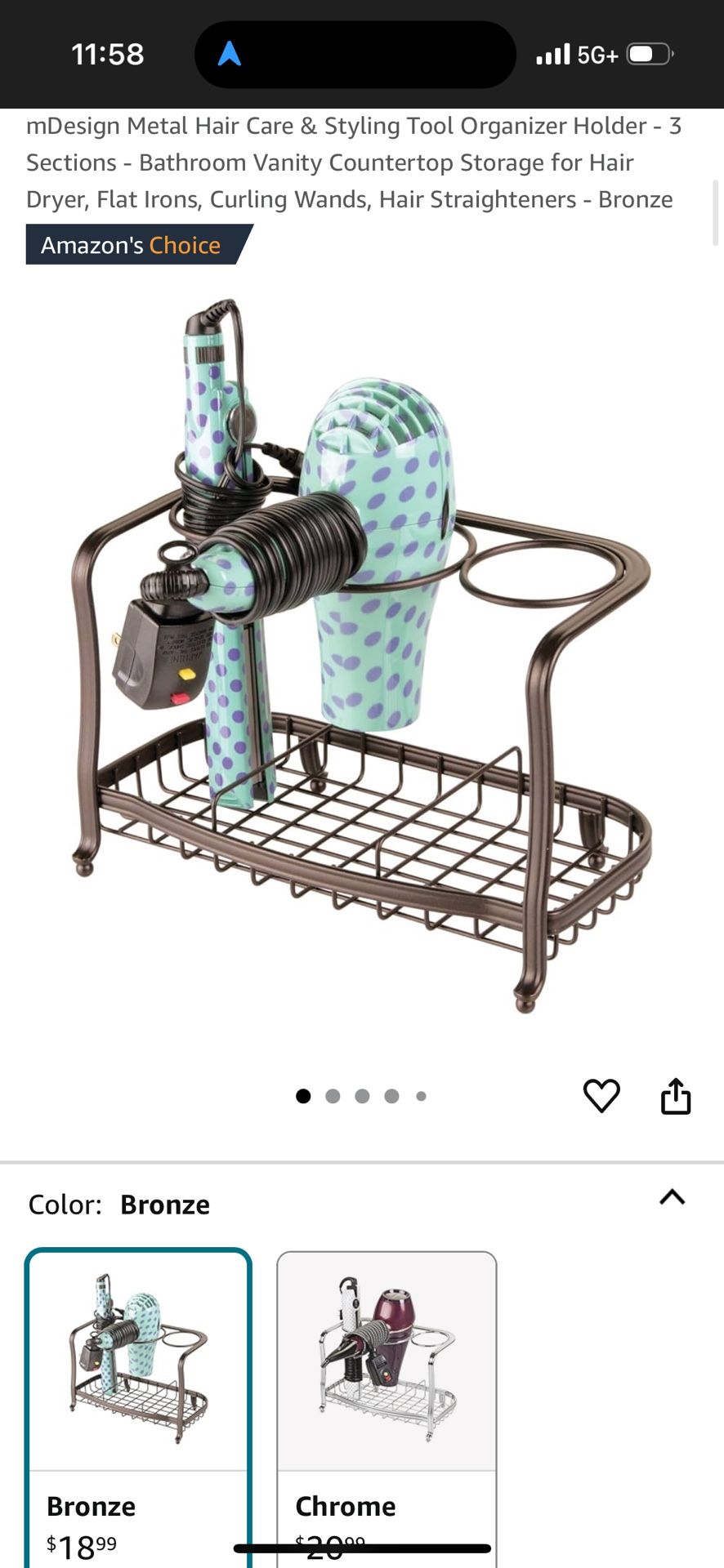 Hair Dryer And Flat Iron Holder