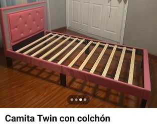Cama twin rosada