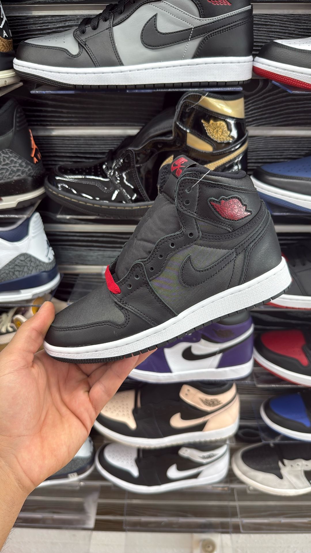 Jordan 1 Satin Black Size 4y Brand New $140!