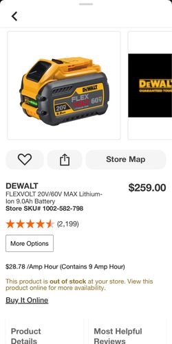 Dewalt battery FELXVOLT
