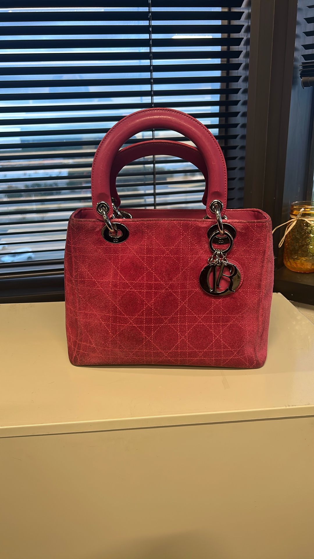 Lady Dior Suede Tote Bag