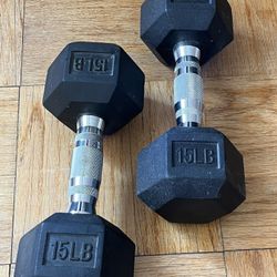 Two 15lbs Dumbbells 