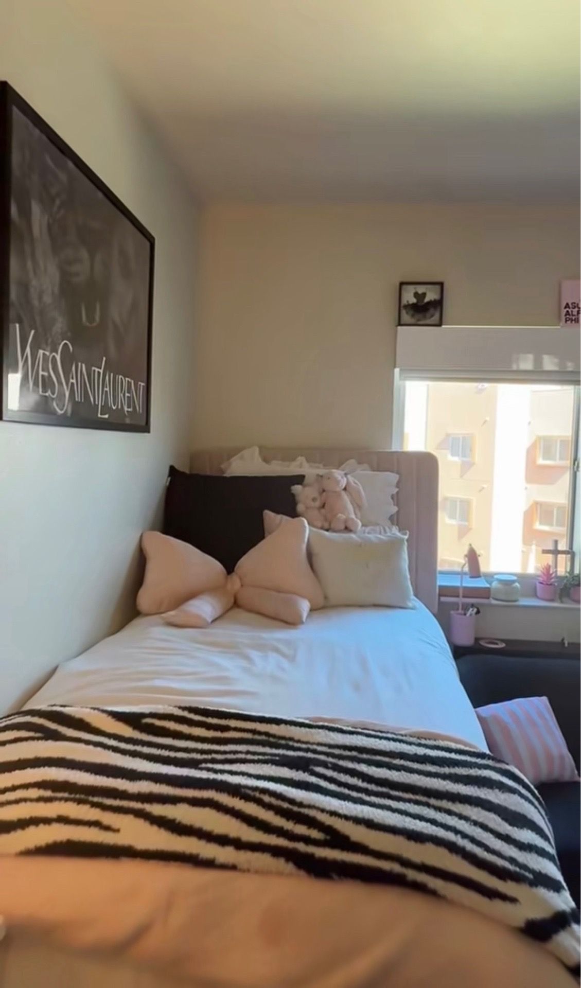 Pink Twin Headboard college dorm or girls room