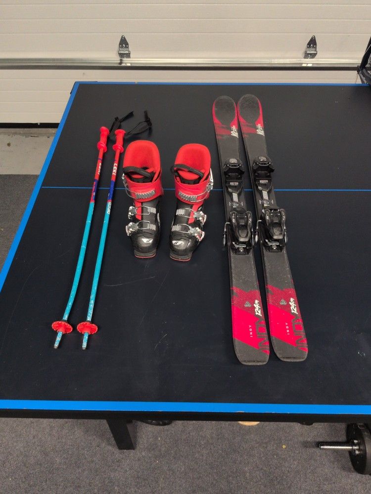 Skis, Boots, Poles Set For kids
