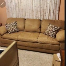 Camel Color Suede Like Sofa..Size 7ft Long..Brand New With Tag On It..very Comfortable!!