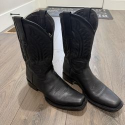 Men’s J.B. Dillon Black Western Boots cowboy square toe size 10