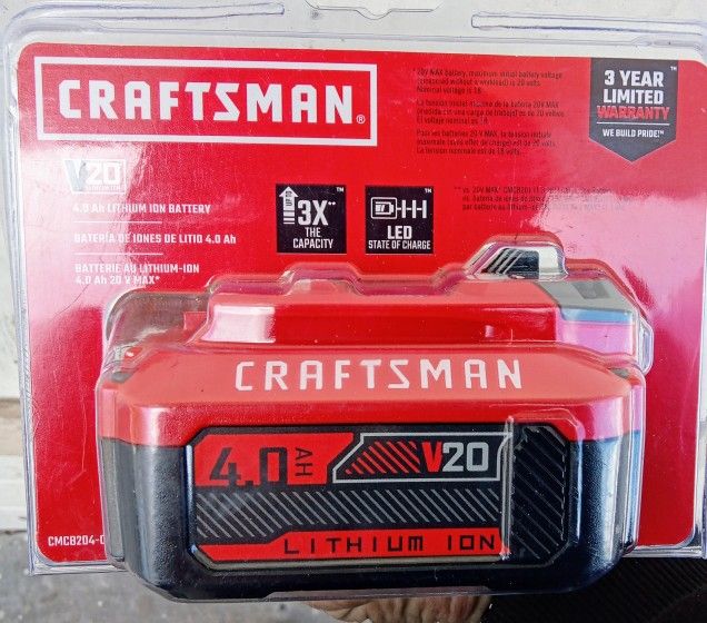 Craftsman Lithium-Ion Battery 1 pc
V20 4.0Ah