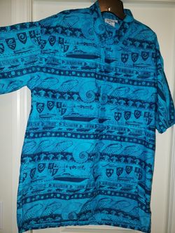 Mens COTTONSEED button up Nautical / Boating Shirt Size Large