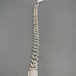 925 Silver Moissanite Cuban bracelet