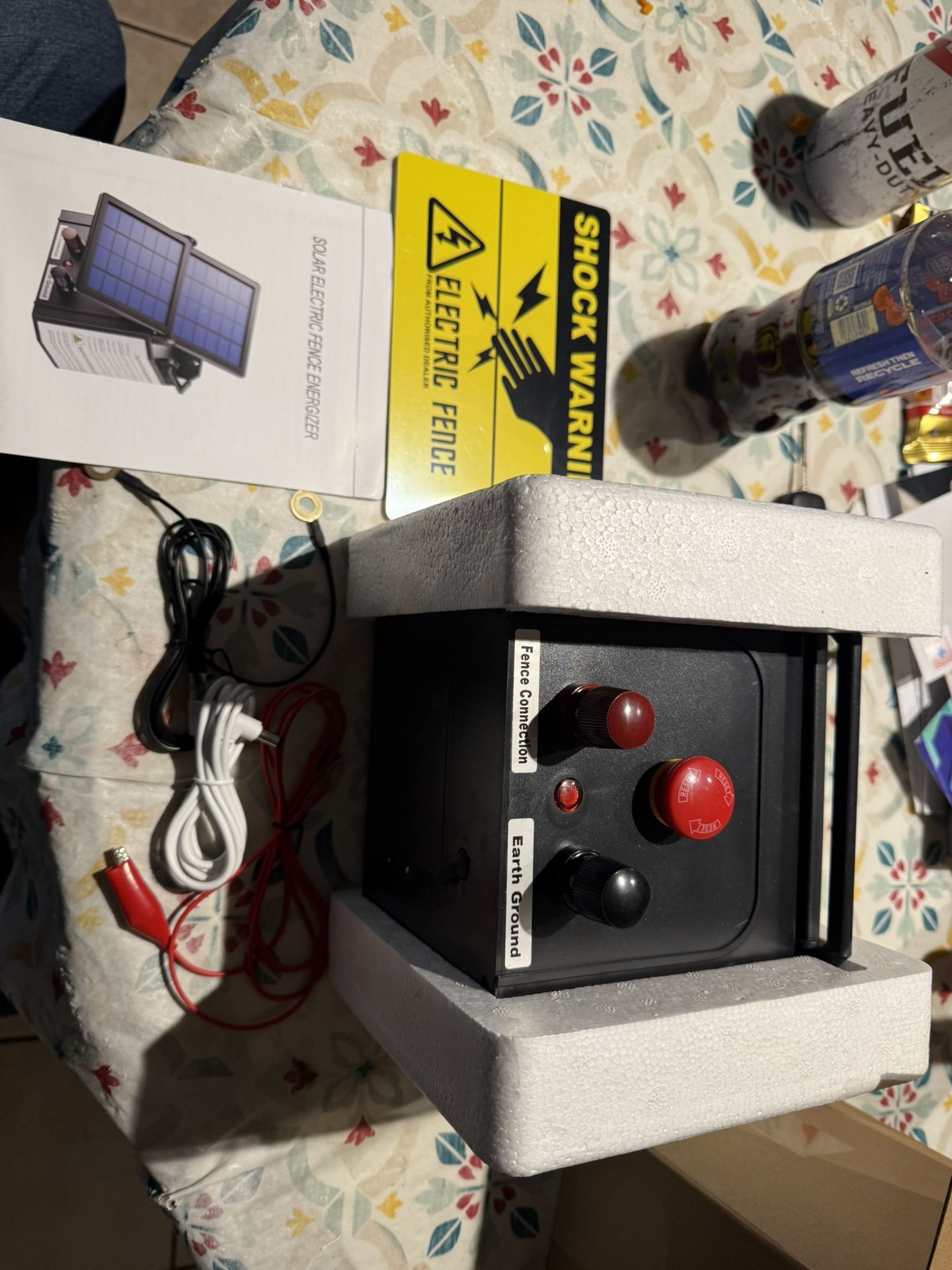3 Miles Solar Fence Charger, 0.15 Joule Solar Electric Fence Charger for Livestock, Pigs, Horses, Cattle Sheep opened box to take pics only located in