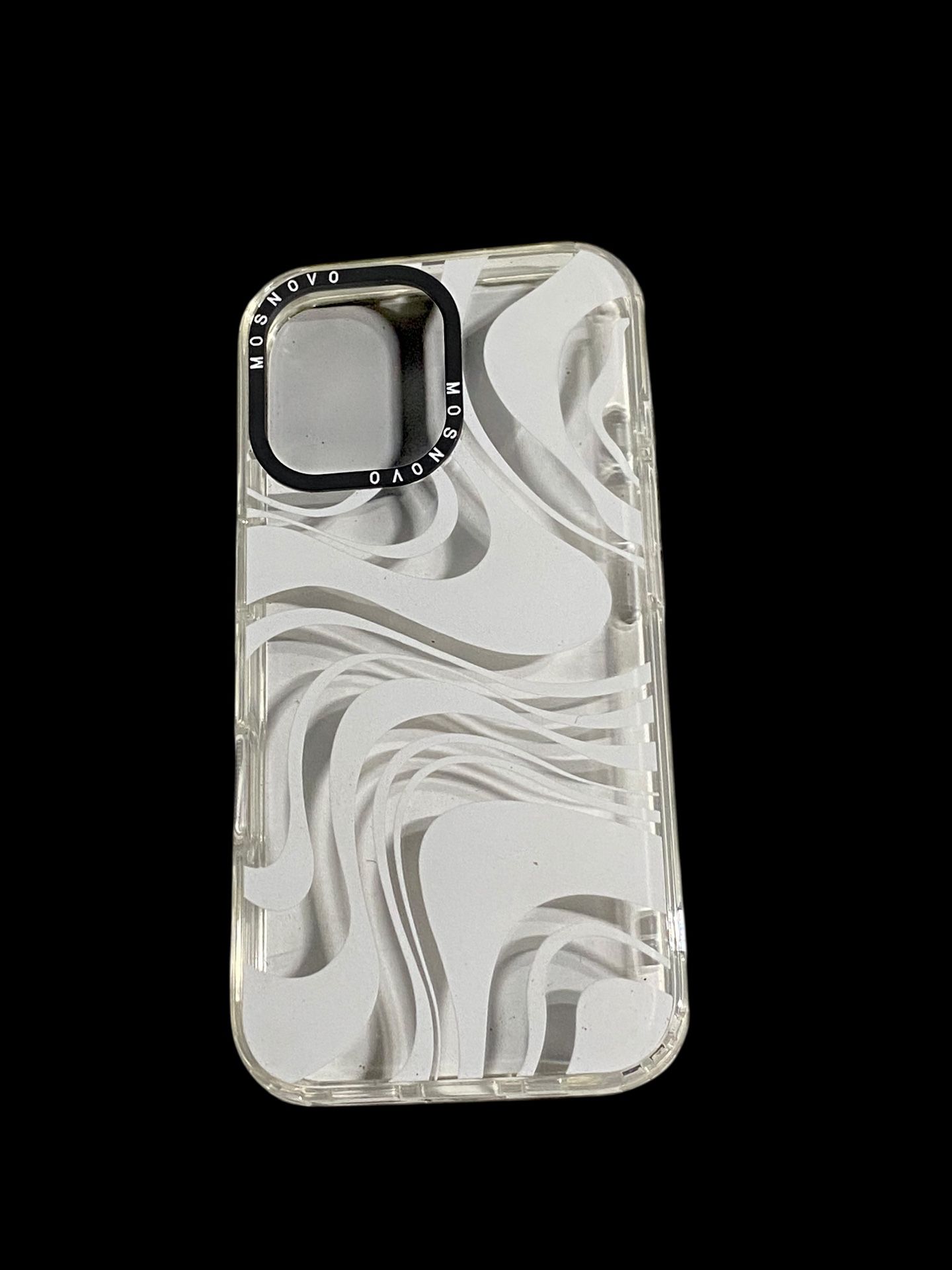 Casetify Marble Transparent Trippy Wavy Swirl White Impact Case, iPhone 13 Mini