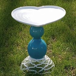 Beautiful Turquoise Blue Ceramic Birdbath 17Tx15W 🌷🌻🦋😊Buy 2 Or 3 Get Free Solar Fountain