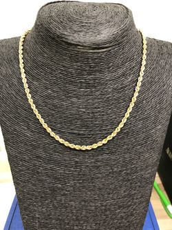 18” rope necklace 14k gold