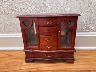 Vintage Style Tabletop Wooden Jewelry Armoire/Box