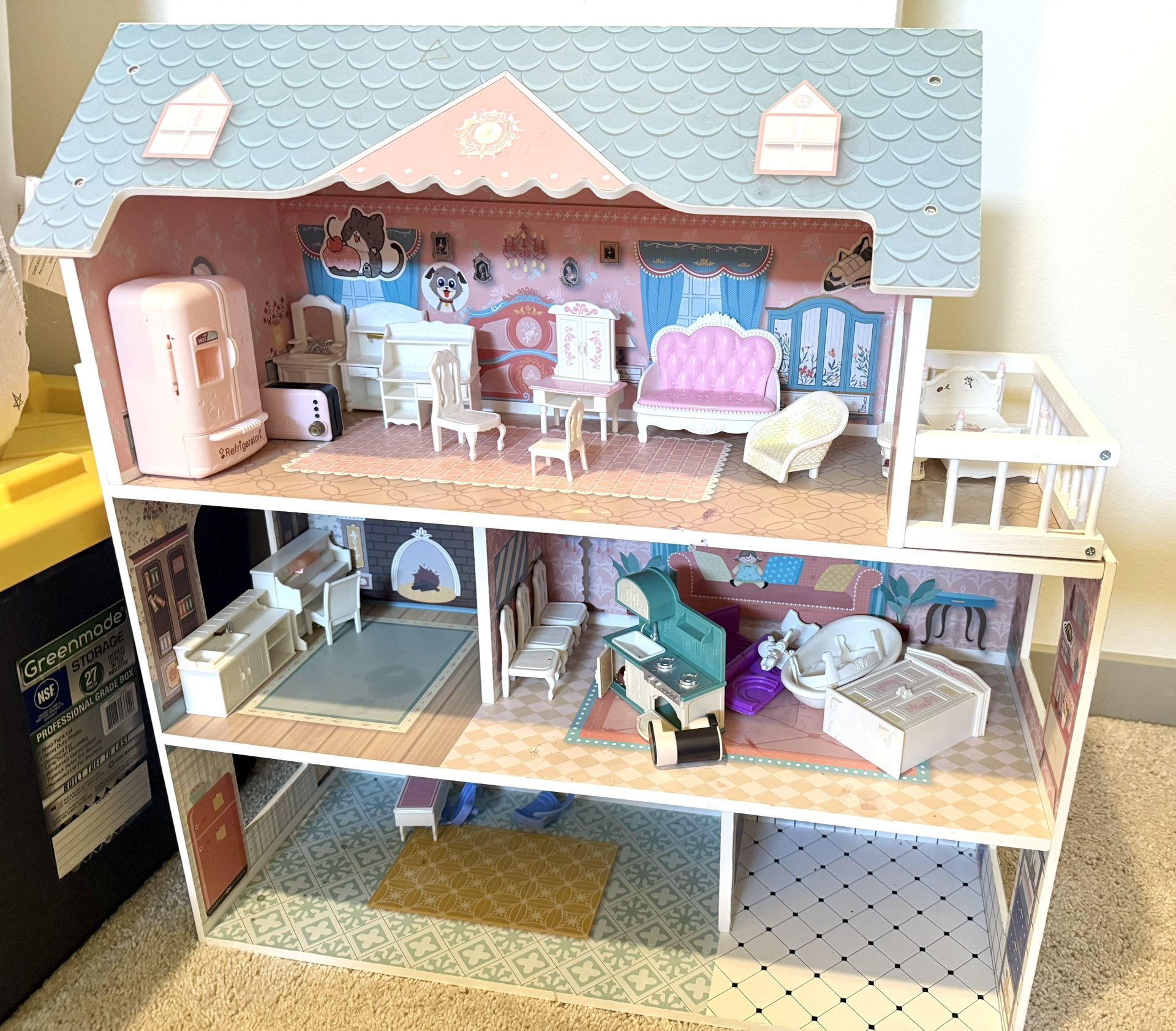 Doll House With Small Furnitures