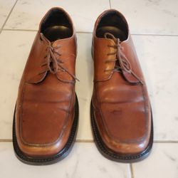 Bostonian men's brown leather square-toe oxford dress shoes size 12 Men's