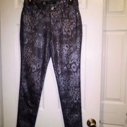 Vintage Nine West Animal Print Cigarette Fit Skinny Leg Jeans Missy Size 4 