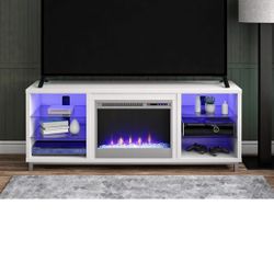 New Tv Stand With Electric Fireplace Heat Heat Remote Control Ped Light  Hold Up To 70inch Tvs 