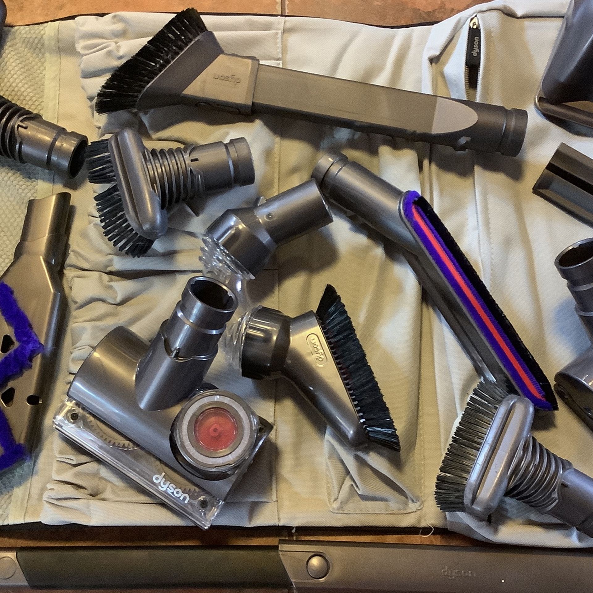 Dyson Vacuum Cleaner Attachments In Large Storage Bag New and Used for Sale in Burlington, WA