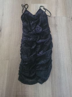 Black Lace Ruched Mini Dress