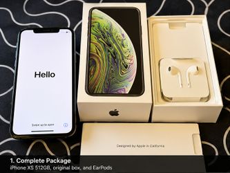 Apple iPhone XS 512GB Space Gray Unlocked – 100% Battery – Box