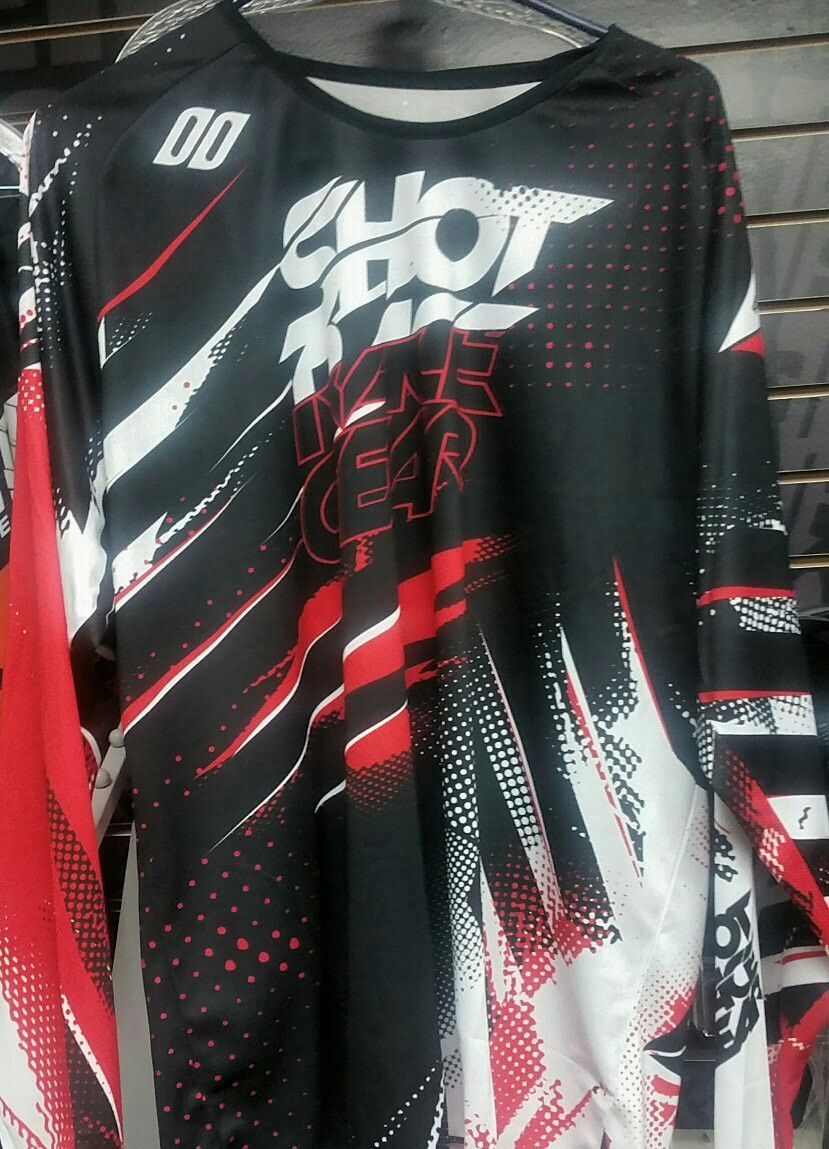 Dirt bike jersey mx motocross NEW Large red black SHOT ALL RIDER GEAR