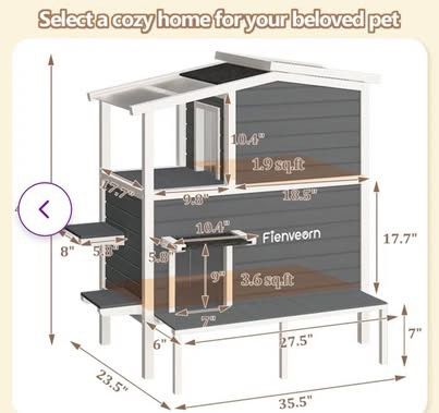 😀 Fienveorn Outdoor Cat House with Removable Cover,