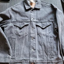 vintage international denim jacket men's grey small