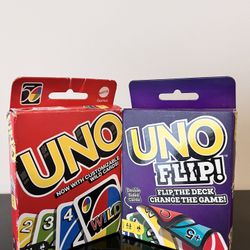 Mattel UNO card set for regular and flip edition, Card game, UNO Regular, UNO Flip 