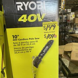 Ryobi 10" 40V Cordless Pole Saw 