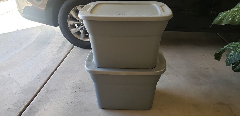 (2) Two 24x16x18 Plastic Storage Containers