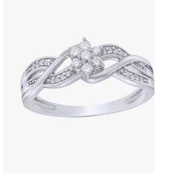 Diamond White Gold 10k Ring 