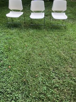 Excellent quality and Design 3 plastic and metal legs chairs can used inside and outside price for all of them can deliver if need