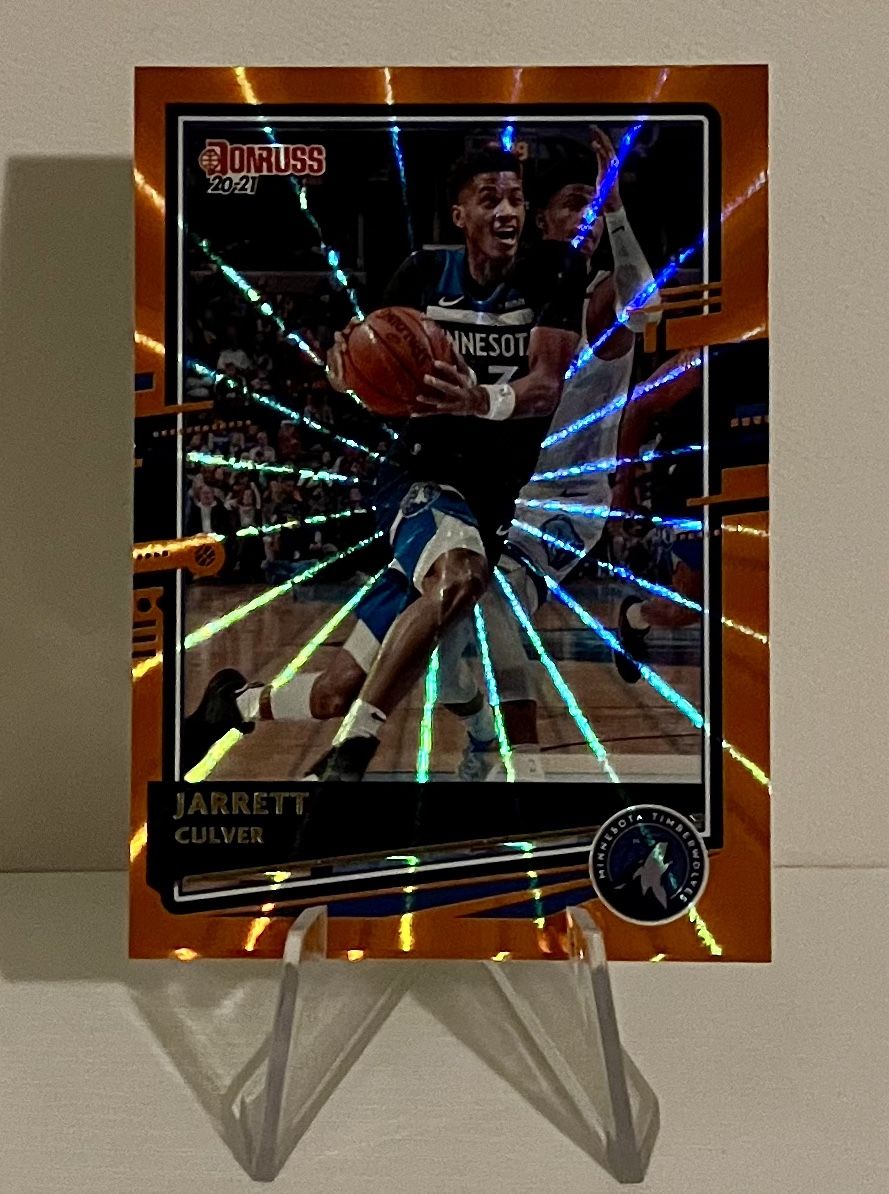 2020-21 Donruss JARRETT CULVER Orange Laser #52 Minnesota Timberwolves